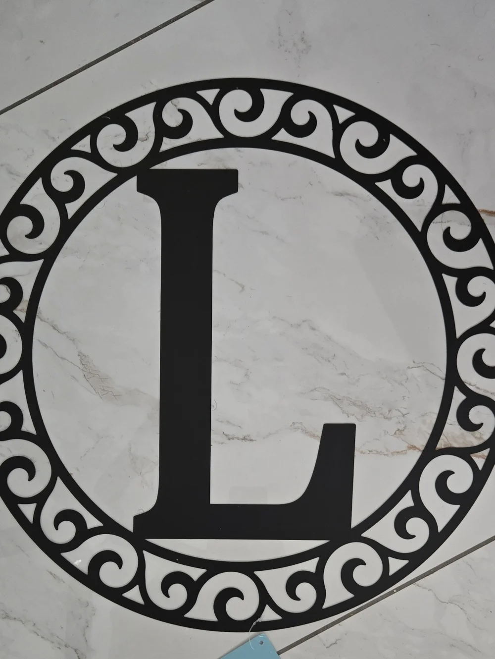 Monogram Letter 'L' Decorative Wall Accent - Black
